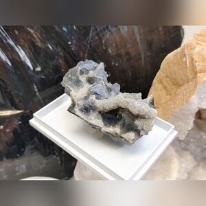 Rare Chinese Blue Fluorite Crystal Cluster in Case